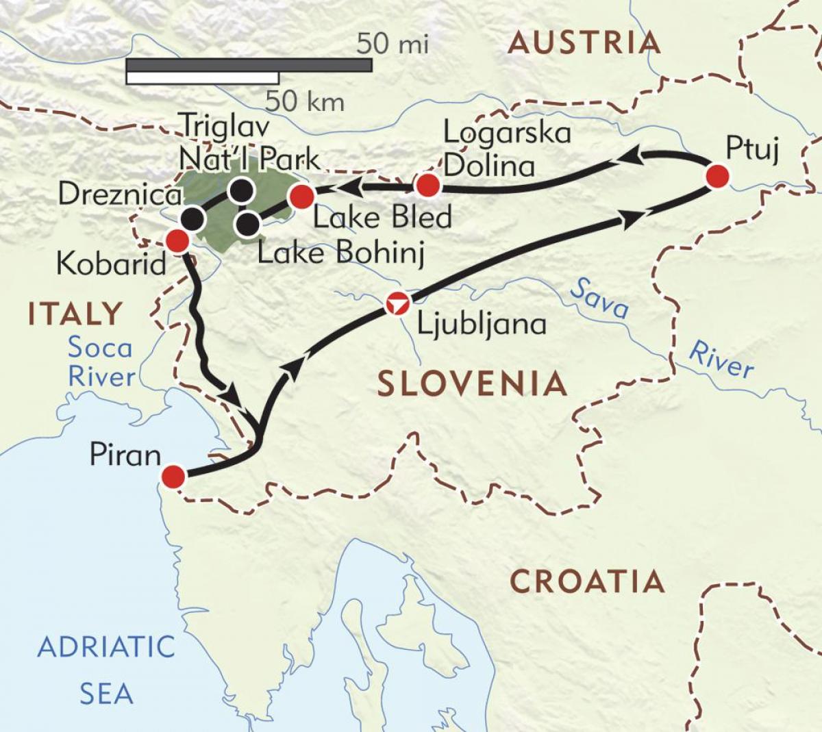 térkép piran Szlovénia