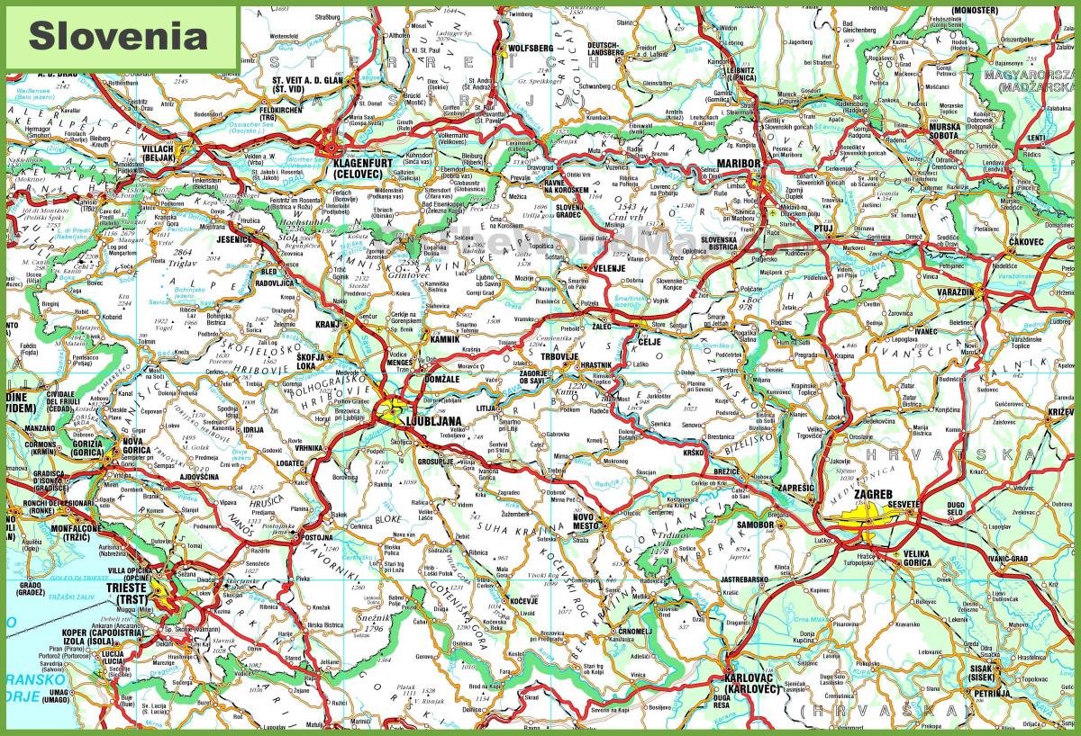 Térkép részletes Szlovénia