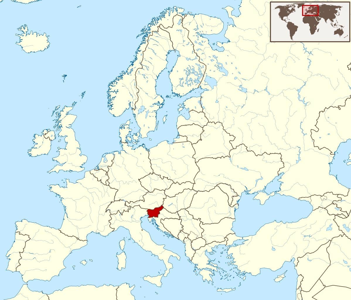 Szlovénia elhelyezkedés a világ térkép