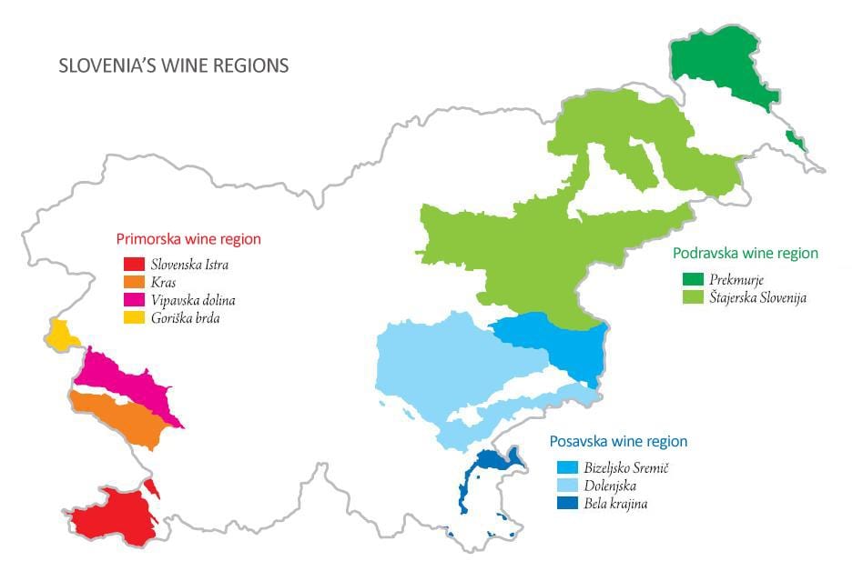 Térkép Szlovénia bor