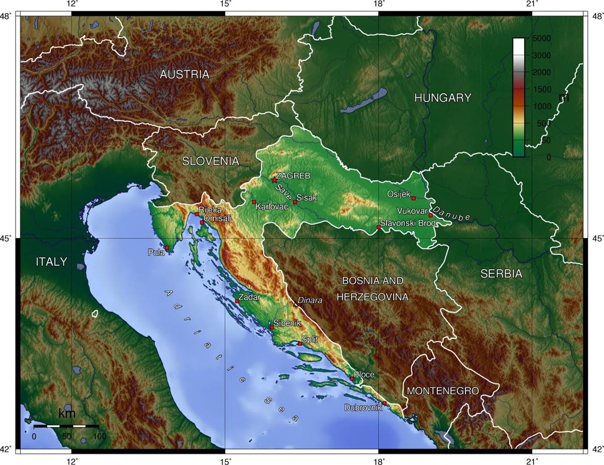 Térkép Szlovénia topográfiai