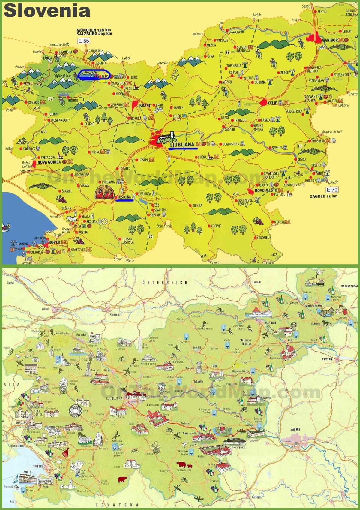 Szlovénia utazás térkép