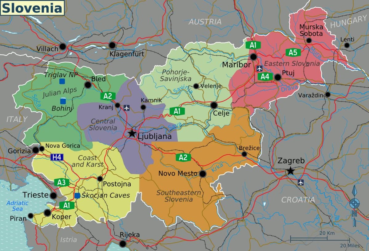 Szlovénia turisztikai látnivalók térkép