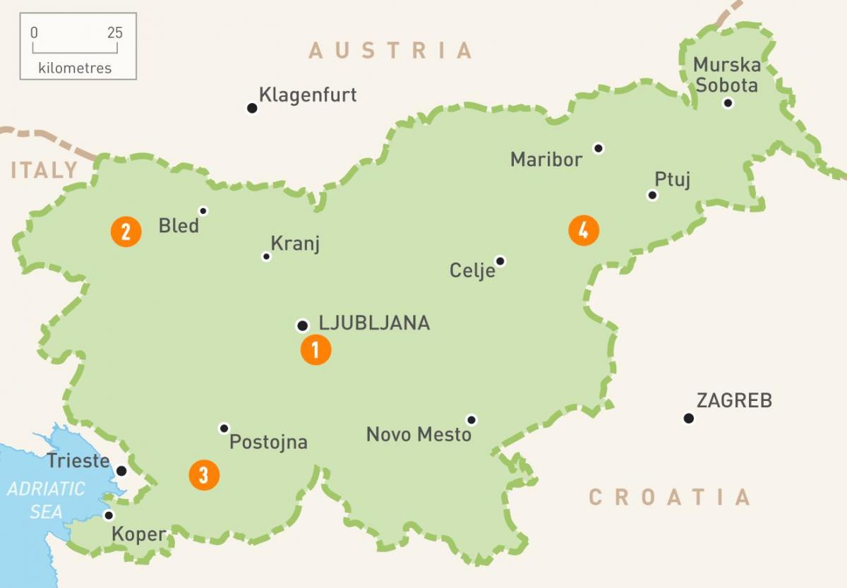 Térkép Szlovénia régiók