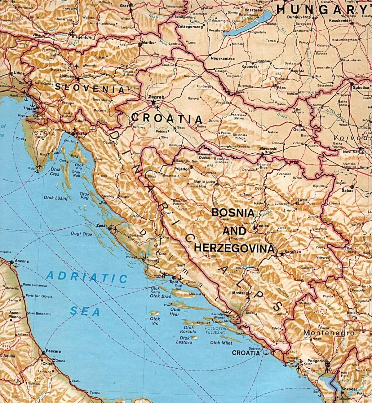 térkép, amely mutatja, hogy Szlovénia