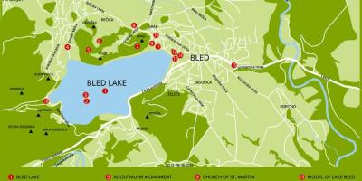Térkép Szlovénia mutatja, a bledi-tó