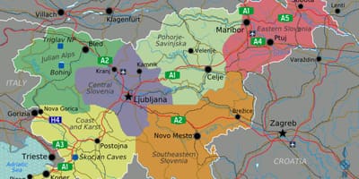 Szlovénia turisztikai látnivalók térkép